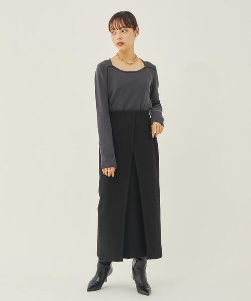 EMMEL REFINES（エメルリファインズ）の「＜EMMEL REFINES（エメル リファインズ）＞EM ケープ付き マルチウェイニット（ニット/セーター・レディース・ブラック/ダークグレー/ナチュラル・FREE）」の16枚目の写真