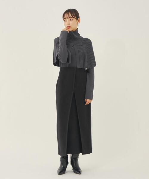 EMMEL REFINES（エメルリファインズ）の「＜EMMEL REFINES（エメル リファインズ）＞EM ケープ付き マルチウェイニット（ニット/セーター・レディース・ブラック/ダークグレー/ナチュラル・FREE）」の19枚目の写真