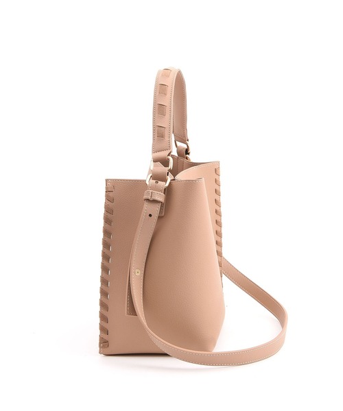 COOCO（クーコ）の「かがりデザインフェイクレザー２ＷＡＹショルダーバッグ（ショルダーバッグ・レディース・ブラック/ベージュ/グリーン・9）」の20枚目の写真