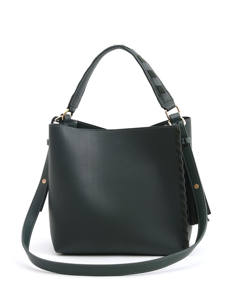 COOCO（クーコ）の「かがりデザインフェイクレザー２ＷＡＹショルダーバッグ（ショルダーバッグ・レディース・ブラック/ベージュ/グリーン・9）」の17枚目の写真