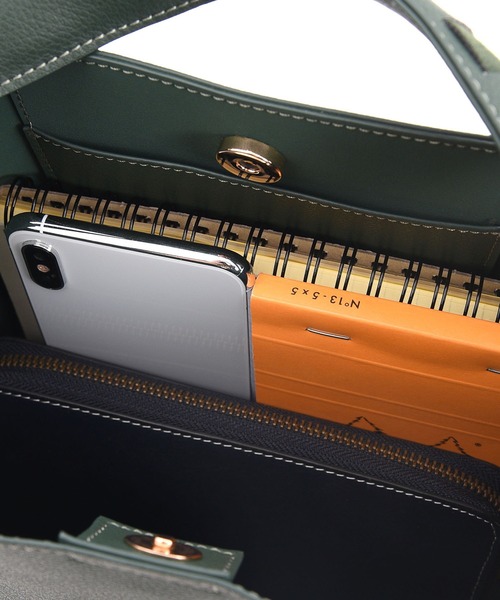 COOCO（クーコ）の「かがりデザインフェイクレザー２ＷＡＹショルダーバッグ（ショルダーバッグ・レディース・ブラック/ベージュ/グリーン・9）」の19枚目の写真