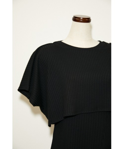 THROW by SLY(スローバイスライ)の「THROW LAYERED DESIGN TOPS レイヤードデザイン トップス(Tシャツ/カットソー・レディース・ホワイト/ブラック/グリーン・FREE)」の10枚目の写真