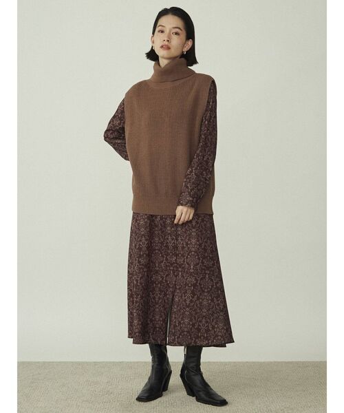 COTORICA（コトリカ）の「オフタートルベスト×フレアーシャツワンピース（ワンピース・レディース・オフホワイト/ブラウン/その他/その他1・FREE）」の4枚目の写真