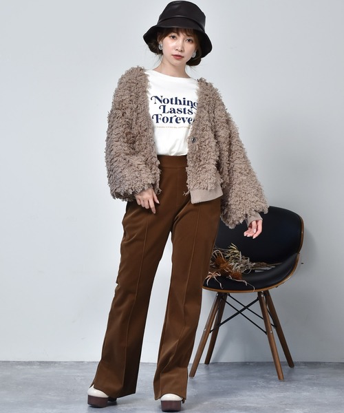 ems excite（エムズエキサイト）の「コーデュロイフレアパンツ（その他パンツ・レディース・ブラック/ブラウン/ボルドー/マスタード・S/M）」の5枚目の写真