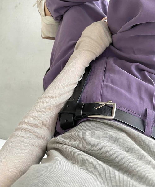 CANAL JEAN（キャナルジーン）の「via j(ヴィアジェイ) テンセルウールシアーロングTシャツ（Tシャツ/カットソー・レディース・ホワイト/ブラック/グレイッシュベージュ/ブラウン/ラベンダー・ONE SIZE）」の13枚目の写真