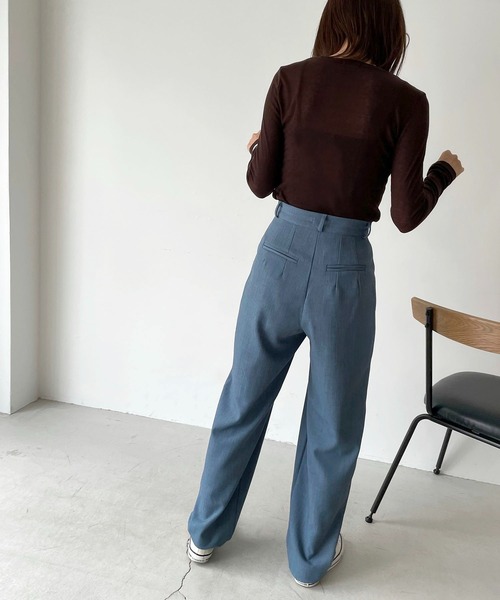 CANAL JEAN（キャナルジーン）の「via j(ヴィアジェイ) テンセルウールシアーロングTシャツ（Tシャツ/カットソー・レディース・ホワイト/ブラック/グレイッシュベージュ/ブラウン/ラベンダー・ONE SIZE）」の11枚目の写真