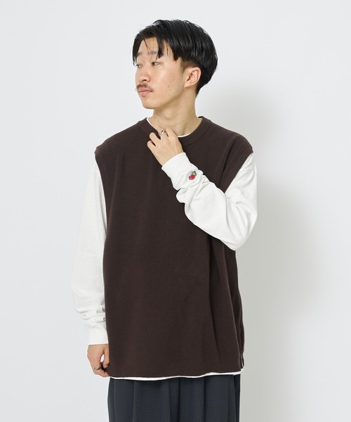 CIAOPANIC(チャオパニック)の「強撚コットンニットベスト(ニット/セーター・メンズ・ブラック/ブラウン/ボルドー・MEDIUM/LARGE)」の15枚目の写真