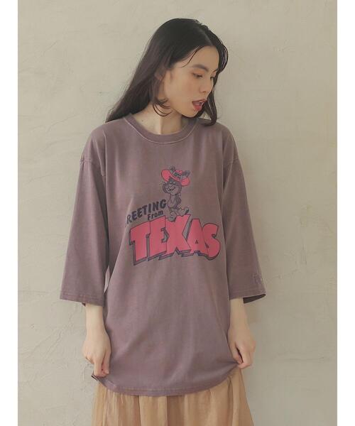 Green　Parks（グリーンパークス）の「■RUSSELL ATHLETIC プリントロンT＊（Tシャツ/カットソー・レディース・チャコールグレー/ピンク/アイボリー/ラベンダー・FREE）」の6枚目の写真