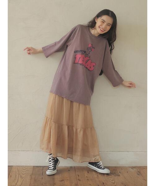 Green　Parks（グリーンパークス）の「■RUSSELL ATHLETIC プリントロンT＊（Tシャツ/カットソー・レディース・チャコールグレー/ピンク/アイボリー/ラベンダー・FREE）」の21枚目の写真