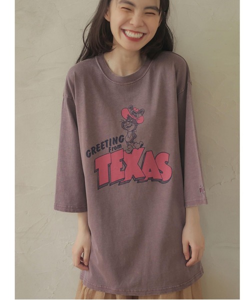 Green　Parks（グリーンパークス）の「■RUSSELL ATHLETIC プリントロンT＊（Tシャツ/カットソー・レディース・チャコールグレー/ピンク/アイボリー/ラベンダー・FREE）」の3枚目の写真