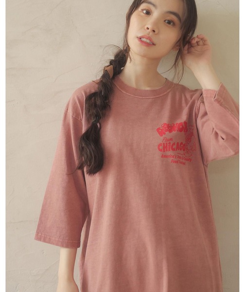 Green　Parks（グリーンパークス）の「■RUSSELL ATHLETIC プリントロンT＊（Tシャツ/カットソー・レディース・チャコールグレー/ピンク/アイボリー/ラベンダー・FREE）」の4枚目の写真