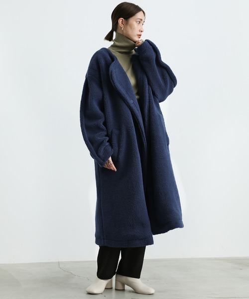 ボアコート Amazon | [UQQA] ボアコート アウター レディース 秋冬 防寒 ミドル丈