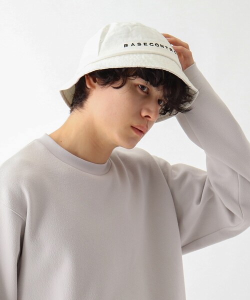 BASECONTROL（ベースコントロール）の「◆ロゴ刺繍 コットンツイル バケットハット（ハット・メンズ・アイボリー/ブラック/ベージュ/ネイビー・99）」の5枚目の写真