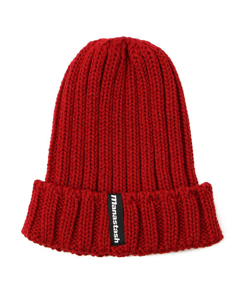MANASTASH（マナスタッシュ）の「MANASTASH/マナスタッシュ　90's LOGO BEANIE Ⅱ ロゴビーニー/ニットキャップ（ニットキャップ/ビーニー・メンズ・ライトベージュ/タン/ゴールド/ライトブルーグレー/ボルドー/ブラック/ダークオリーブ/インディゴブルー・FREE）」の7枚目の写真
