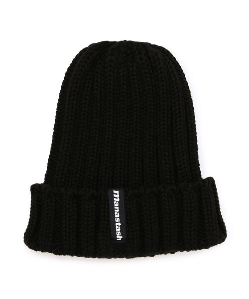 MANASTASH（マナスタッシュ）の「MANASTASH/マナスタッシュ　90's LOGO BEANIE Ⅱ ロゴビーニー/ニットキャップ（ニットキャップ/ビーニー・メンズ・ライトベージュ/タン/ゴールド/ライトブルーグレー/ボルドー/ブラック/ダークオリーブ/インディゴブルー・FREE）」の2枚目の写真