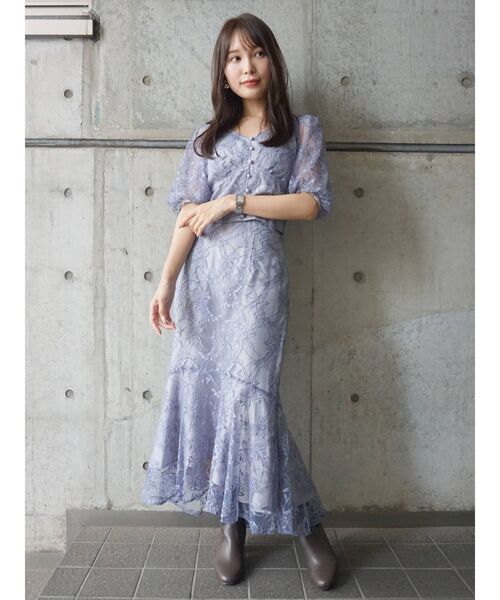 MERCURYDUO（マーキュリーデュオ）の「レースイレヘムマーメイドスカート（スカート・レディース・アイボリー/ブルー/ブラウン・SMALL/MEDIUM）」の4枚目の写真