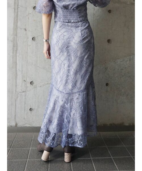 MERCURYDUO（マーキュリーデュオ）の「レースイレヘムマーメイドスカート（スカート・レディース・アイボリー/ブルー/ブラウン・SMALL/MEDIUM）」の9枚目の写真