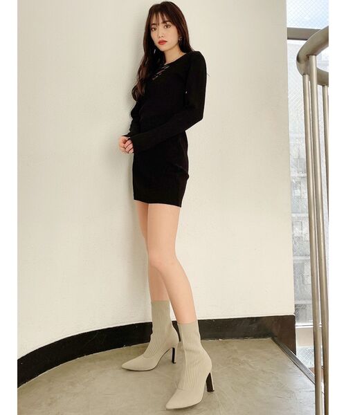 GYDA（ジェイダ）の「2WAYバインダーワンピース（ワンピース・レディース・ブラック/ベージュ/グレー・FREE）」の7枚目の写真