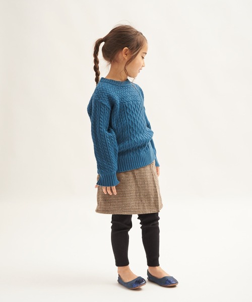 RUGGEDWORKS（ラゲッドワークス）の「パッチワークケーブルニット（ニット/セーター・キッズ・オレンジ/ブルー・90/100/110/120/130/140/150）」の6枚目の写真