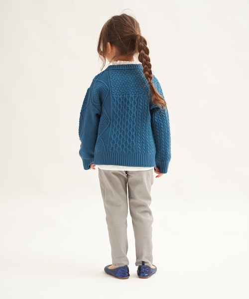 RUGGEDWORKS（ラゲッドワークス）の「パッチワークケーブルニット（ニット/セーター・キッズ・オレンジ/ブルー・90/100/110/120/130/140/150）」の7枚目の写真