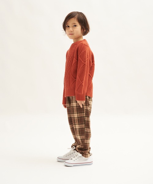 RUGGEDWORKS（ラゲッドワークス）の「パッチワークケーブルニット（ニット/セーター・キッズ・オレンジ/ブルー・90/100/110/120/130/140/150）」の8枚目の写真