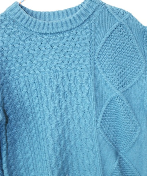 RUGGEDWORKS（ラゲッドワークス）の「パッチワークケーブルニット（ニット/セーター・キッズ・オレンジ/ブルー・90/100/110/120/130/140/150）」の14枚目の写真