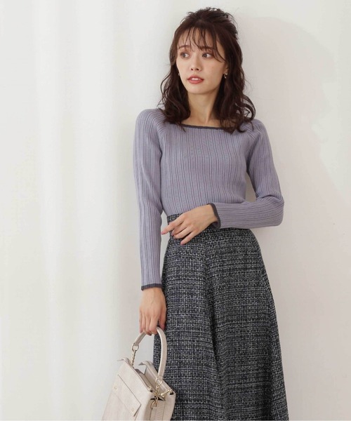 PROPORTION BODY DRESSING(プロポーションボディドレッシング)の「バイカラーランダムリブ / 1211270114(ニット/セーター・レディース・グレー/ダークグレー/ブルー・SMALL/MEDIUM)」の3枚目の写真