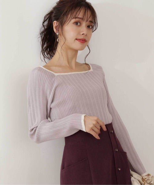 PROPORTION BODY DRESSING(プロポーションボディドレッシング)の「バイカラーランダムリブ / 1211270114(ニット/セーター・レディース・グレー/ダークグレー/ブルー・SMALL/MEDIUM)」の7枚目の写真