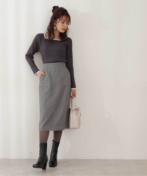 PROPORTION BODY DRESSING(プロポーションボディドレッシング)の「バイカラーランダムリブ / 1211270114(ニット/セーター・レディース・グレー/ダークグレー/ブルー・SMALL/MEDIUM)」の5枚目の写真