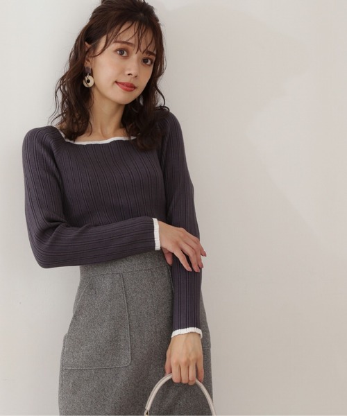 PROPORTION BODY DRESSING(プロポーションボディドレッシング)の「バイカラーランダムリブ / 1211270114(ニット/セーター・レディース・グレー/ダークグレー/ブルー・SMALL/MEDIUM)」の11枚目の写真