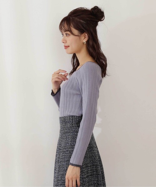 PROPORTION BODY DRESSING(プロポーションボディドレッシング)の「バイカラーランダムリブ / 1211270114(ニット/セーター・レディース・グレー/ダークグレー/ブルー・SMALL/MEDIUM)」の6枚目の写真