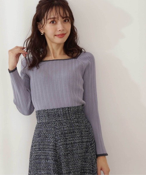 PROPORTION BODY DRESSING(プロポーションボディドレッシング)の「バイカラーランダムリブ / 1211270114(ニット/セーター・レディース・グレー/ダークグレー/ブルー・SMALL/MEDIUM)」の10枚目の写真