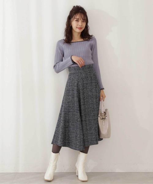 PROPORTION BODY DRESSING(プロポーションボディドレッシング)の「バイカラーランダムリブ / 1211270114(ニット/セーター・レディース・グレー/ダークグレー/ブルー・SMALL/MEDIUM)」の4枚目の写真