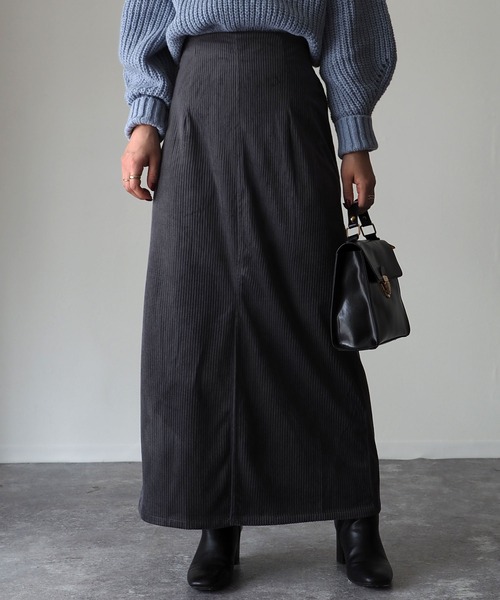 Riberry（リベリー）の「前スリットコーデュロイスカート（スカート・レディース・グレー/チャコールグレー/ブラウン/ワイン・MEDIUM）」の14枚目の写真