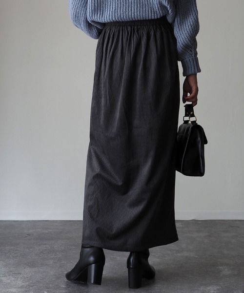 Riberry（リベリー）の「前スリットコーデュロイスカート（スカート・レディース・グレー/チャコールグレー/ブラウン/ワイン・MEDIUM）」の18枚目の写真