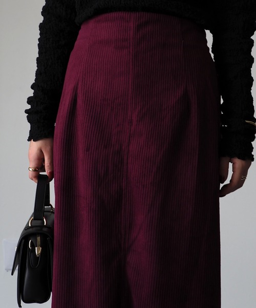 Riberry（リベリー）の「前スリットコーデュロイスカート（スカート・レディース・グレー/チャコールグレー/ブラウン/ワイン・MEDIUM）」の17枚目の写真