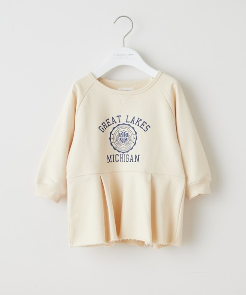 CIAOPANIC TYPY(チャオパニックティピー)の「【KIDS】裾フレアカレッジスウェット(スウェット・キッズ・アイボリー/グレー/ブルー/オレンジ・SMALL/MEDIUM/LARGE/X-LARGE/XX-LARGE)」の2枚目の写真