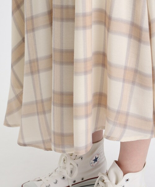 INDIVI（インディヴィ）の「◆【洗える/日本製】アシンメトリー チェックスカート（スカート・レディース・ベージュ系その他5/ブラック系1・38/36/03/19/15 /05/13）」の7枚目の写真