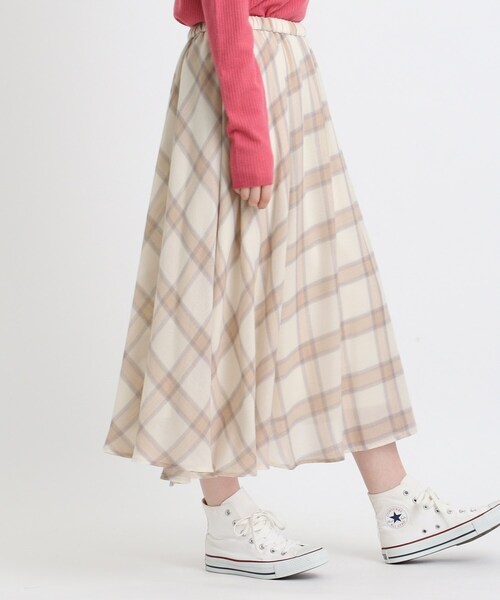 INDIVI（インディヴィ）の「◆【洗える/日本製】アシンメトリー チェックスカート（スカート・レディース・ベージュ系その他5/ブラック系1・38/36/03/19/15 /05/13）」の11枚目の写真