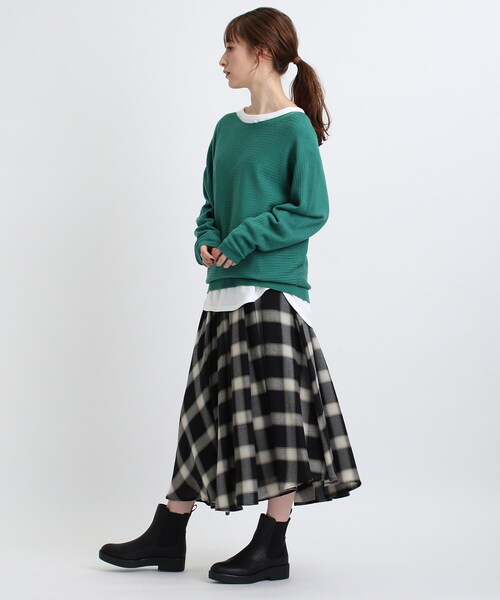 INDIVI（インディヴィ）の「◆【洗える/日本製】アシンメトリー チェックスカート（スカート・レディース・ベージュ系その他5/ブラック系1・38/36/03/19/15 /05/13）」の10枚目の写真