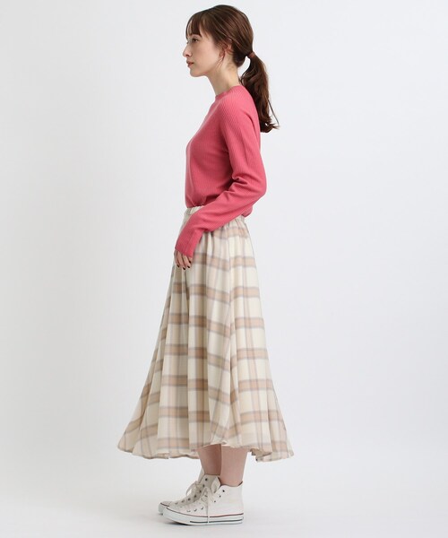 INDIVI（インディヴィ）の「◆【洗える/日本製】アシンメトリー チェックスカート（スカート・レディース・ベージュ系その他5/ブラック系1・38/36/03/19/15 /05/13）」の12枚目の写真