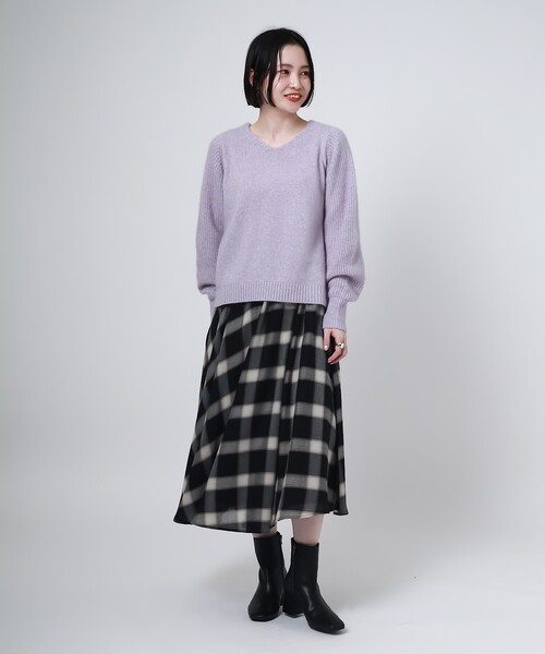 INDIVI（インディヴィ）の「◆【洗える/日本製】アシンメトリー チェックスカート（スカート・レディース・ベージュ系その他5/ブラック系1・38/36/03/19/15 /05/13）」の21枚目の写真