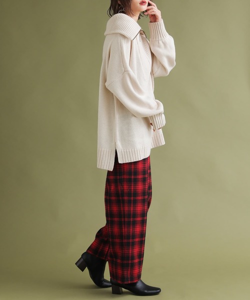 osharewalker（オシャレウォーカー）の「【廃盤】『セーラーカラーハーフジップニット』（ニット/セーター・レディース・ブラック/アイボリー/ブルーパープル/グリーン・FREE）」の8枚目の写真