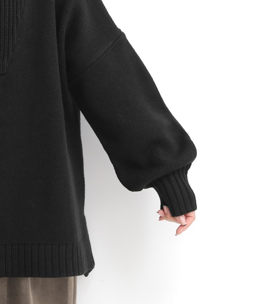 osharewalker（オシャレウォーカー）の「【廃盤】『セーラーカラーハーフジップニット』（ニット/セーター・レディース・ブラック/アイボリー/ブルーパープル/グリーン・FREE）」の17枚目の写真