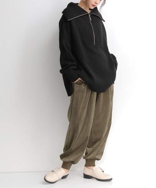 osharewalker（オシャレウォーカー）の「【廃盤】『セーラーカラーハーフジップニット』（ニット/セーター・レディース・ブラック/アイボリー/ブルーパープル/グリーン・FREE）」の19枚目の写真