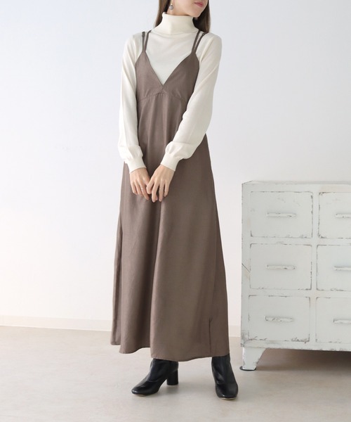 HER CLOSET（ハークローゼット）の「【cheriella】WEB限定マルチWAYシワサテンキャミワンピース（ワンピース・レディース・ブラウン/ブラック/スモークピンク・M）」の18枚目の写真