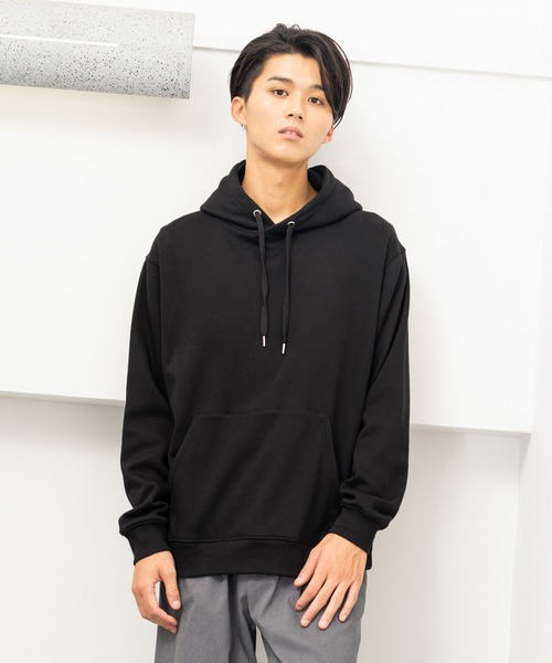 NAVY（ネイビー）の「裏シャギースウェットプルオーバーパーカー（パーカー・メンズ・ブラック/オートミール/グレイッシュベージュ/ブルー・M/XL/L）」の2枚目の写真