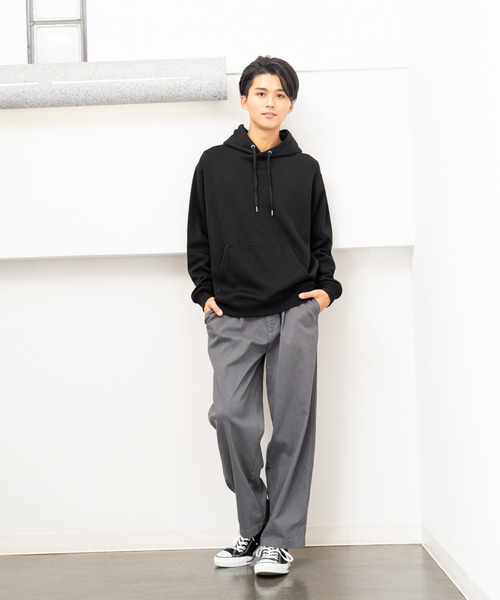 NAVY（ネイビー）の「裏シャギースウェットプルオーバーパーカー（パーカー・メンズ・ブラック/オートミール/グレイッシュベージュ/ブルー・M/XL/L）」の12枚目の写真