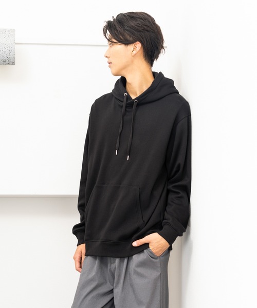 NAVY（ネイビー）の「裏シャギースウェットプルオーバーパーカー（パーカー・メンズ・ブラック/オートミール/グレイッシュベージュ/ブルー・M/XL/L）」の14枚目の写真