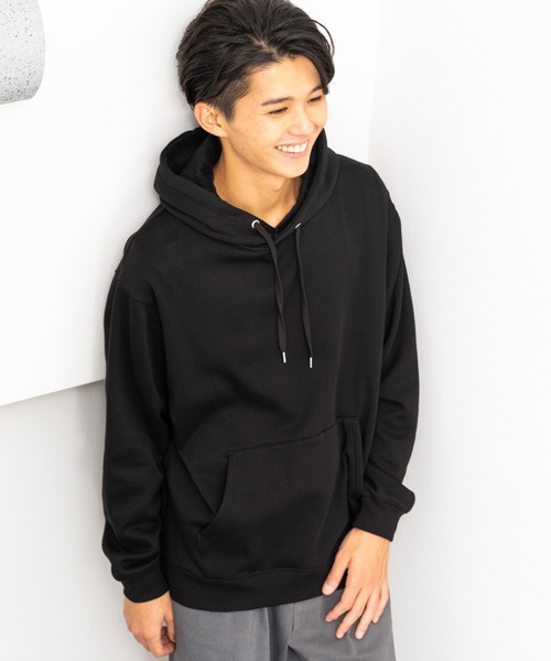 NAVY（ネイビー）の「裏シャギースウェットプルオーバーパーカー（パーカー・メンズ・ブラック/オートミール/グレイッシュベージュ/ブルー・M/XL/L）」の16枚目の写真